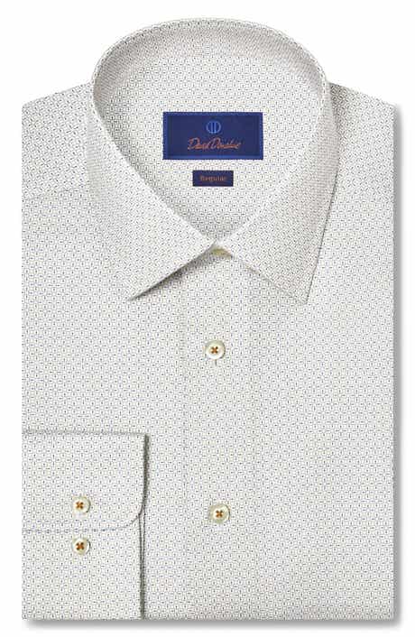 Regular Fit Geometric Cotton Dress Shirt