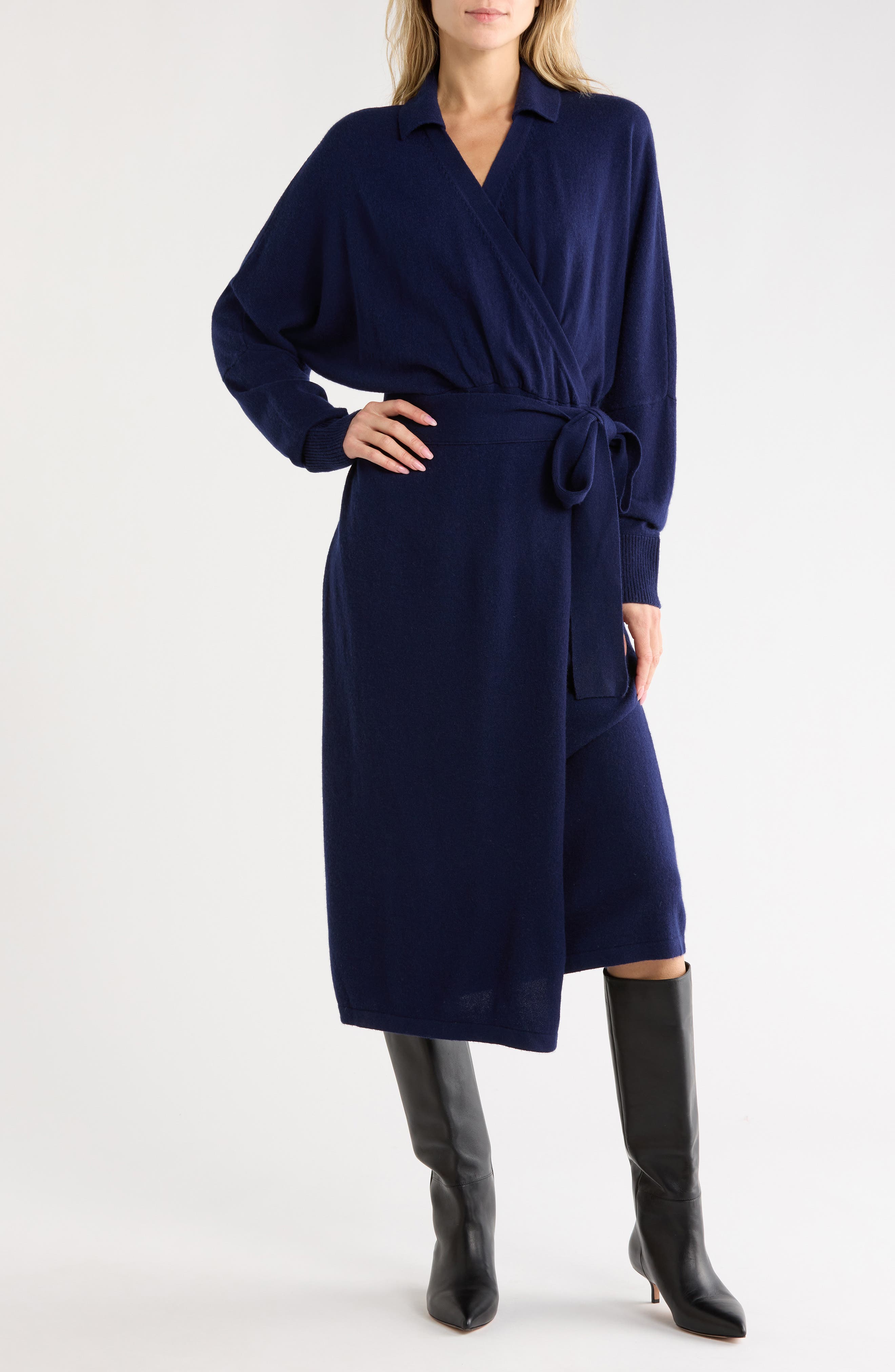 Mac Wool & Cashmere Wrap Midi Dress
