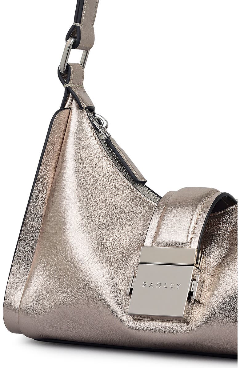 Radley Sloane Metallic Leather Shoulder Bag, Alternate, color, Pyrite