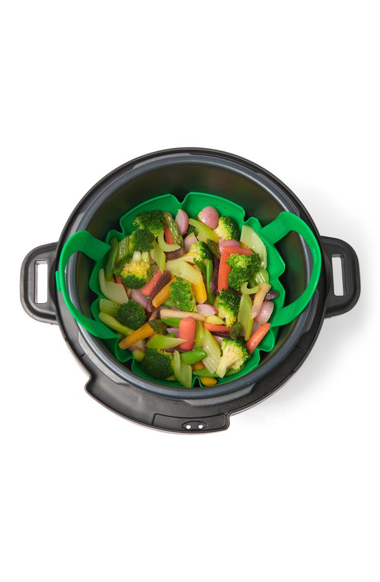 CUISIPRO Silicone Vegetable Steamer, Alternate, color, Green