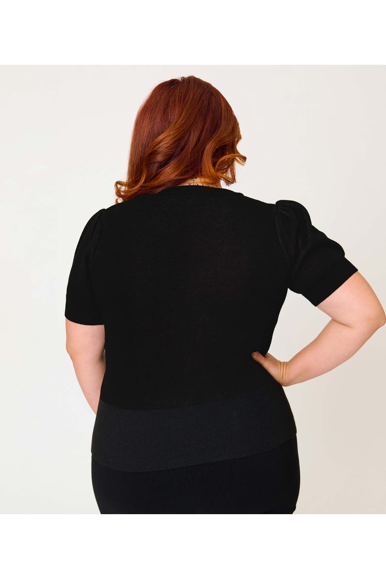 Plus Size Embroidered Long Sleeve Sweater, Alternate, color, Black Moth Print