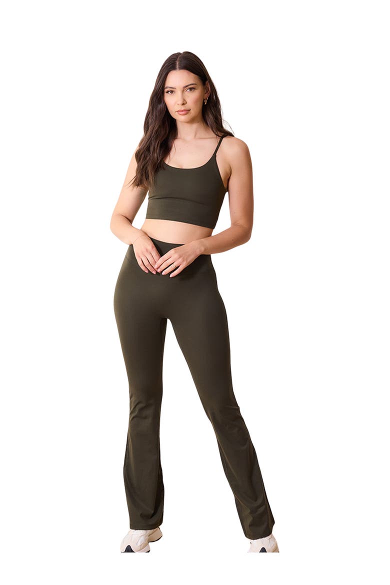 24/7 Revitalise Flare Leggings, Main, color, Deep Olive