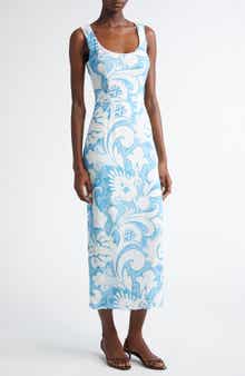 Paisley Midi Sheath Dress