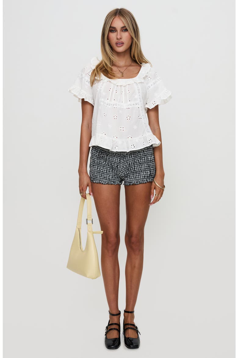 Teigen Eyelet Lace Top, Alternate, color, WHITE