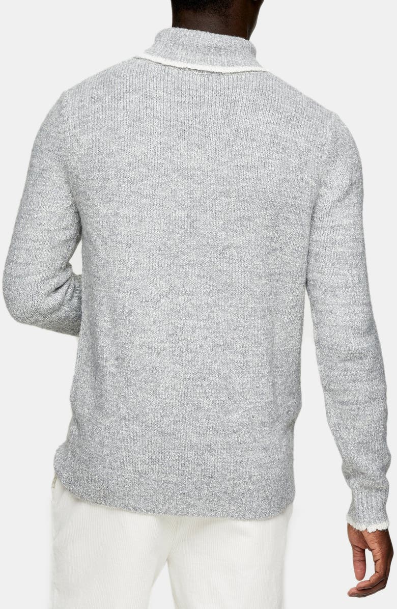 Topman Tipped Roll Neck Sweater, Alternate, color, 