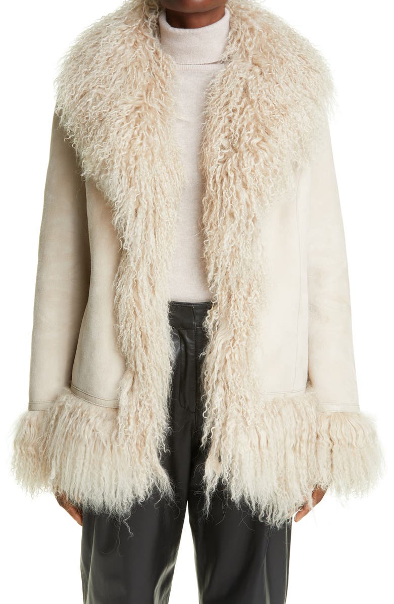 Saks Potts Bon Genuine Shearling Trim Jacket, Main, color, 