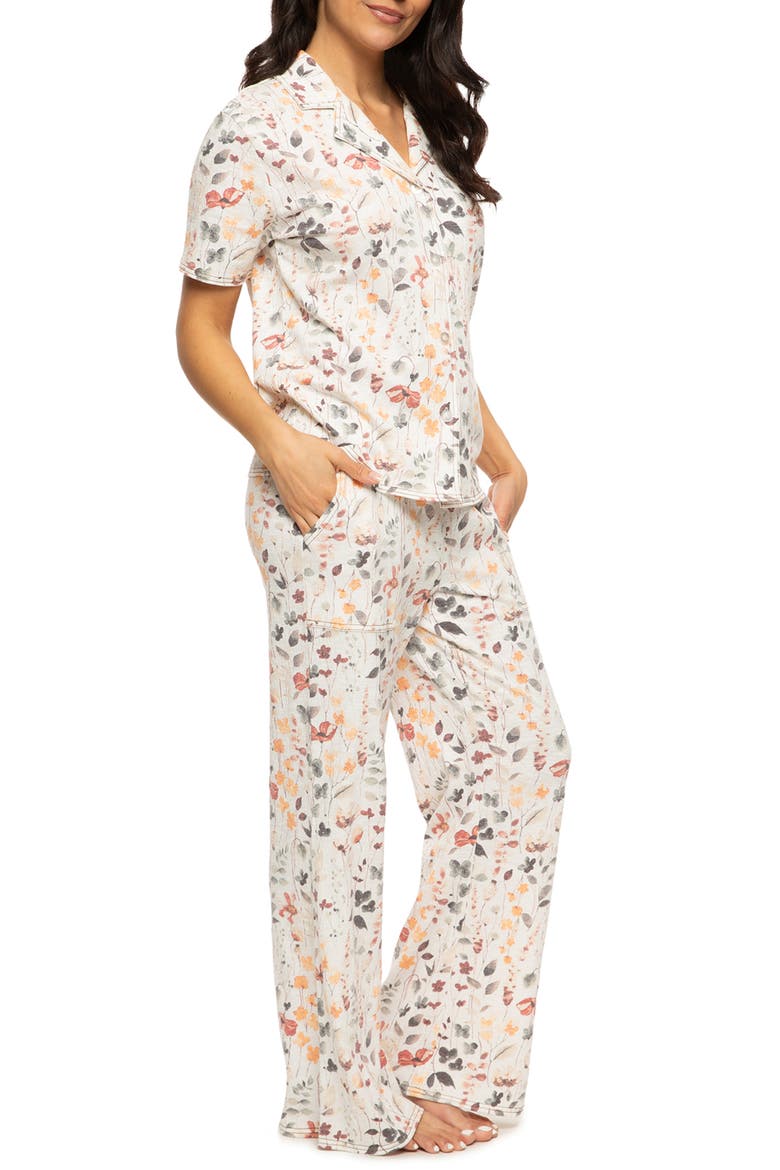 Josephine Floral Jersey Pajamas, Alternate, color, PAINTERLY FLORAL