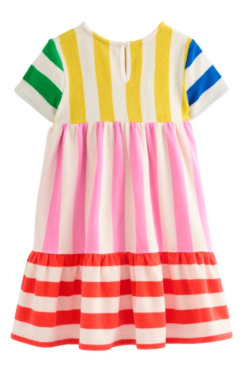 Shop Mini Boden Kids' Ariel French Terry Twirly Dress In Hotchpotch Multi Stripe