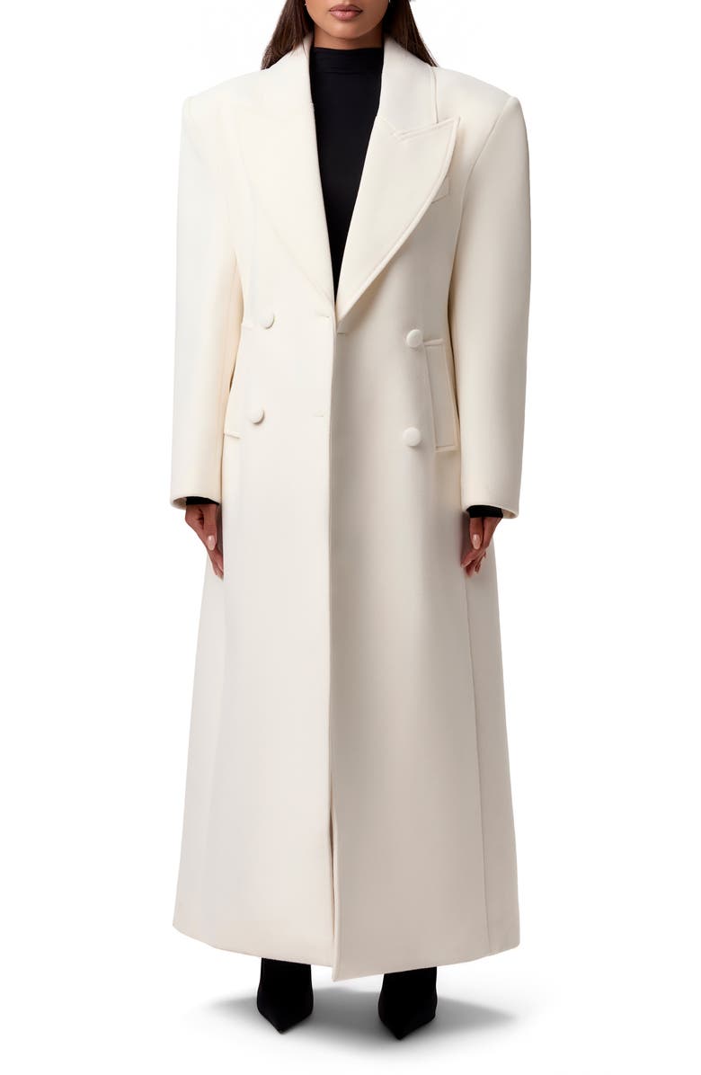 Naked Wardrobe Power Oversized Coat, Main, color, Bone