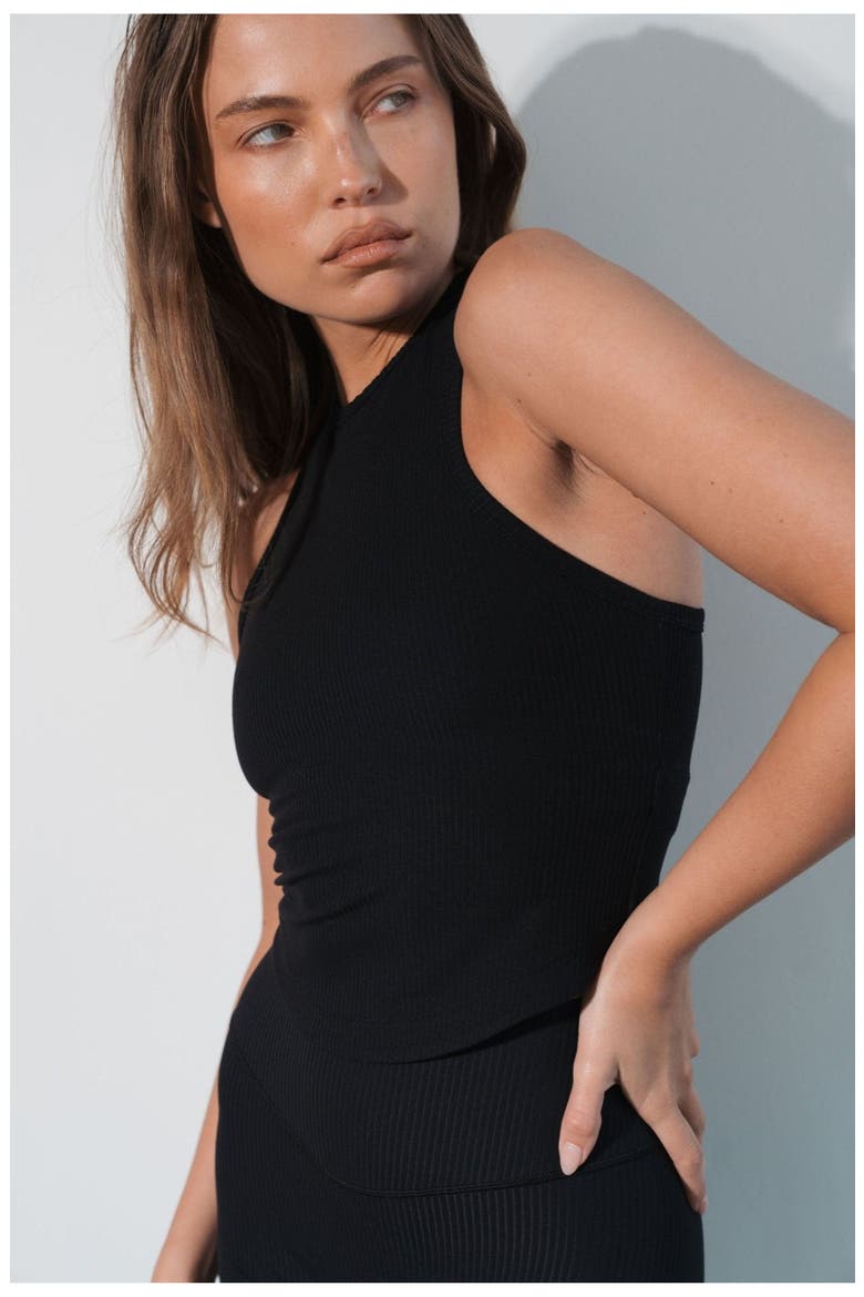 Cloud II Rib High Neck Tank, Alternate, color, Midnight