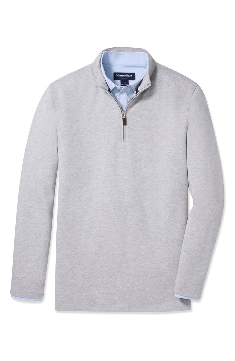 Mizzen+Main KPI Quarter Zip Pullover, Alternate, color, Light Gray Heather
