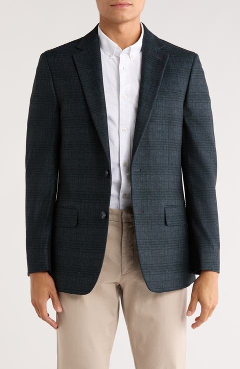 Plaid Two-Button Sport Coat