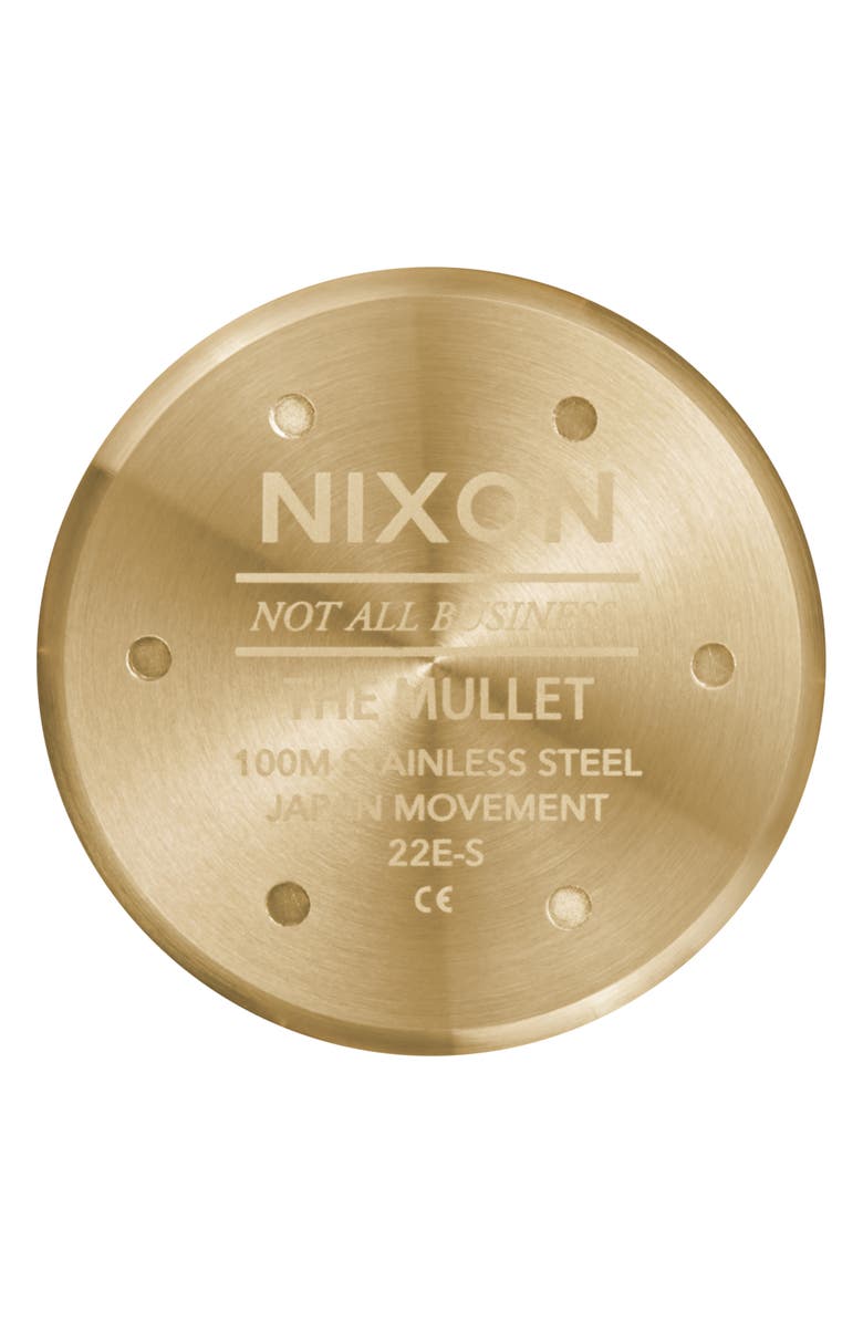 Nixon Mullet Bracelet Watch, 38mm, Alternate, color, Light Gold / White