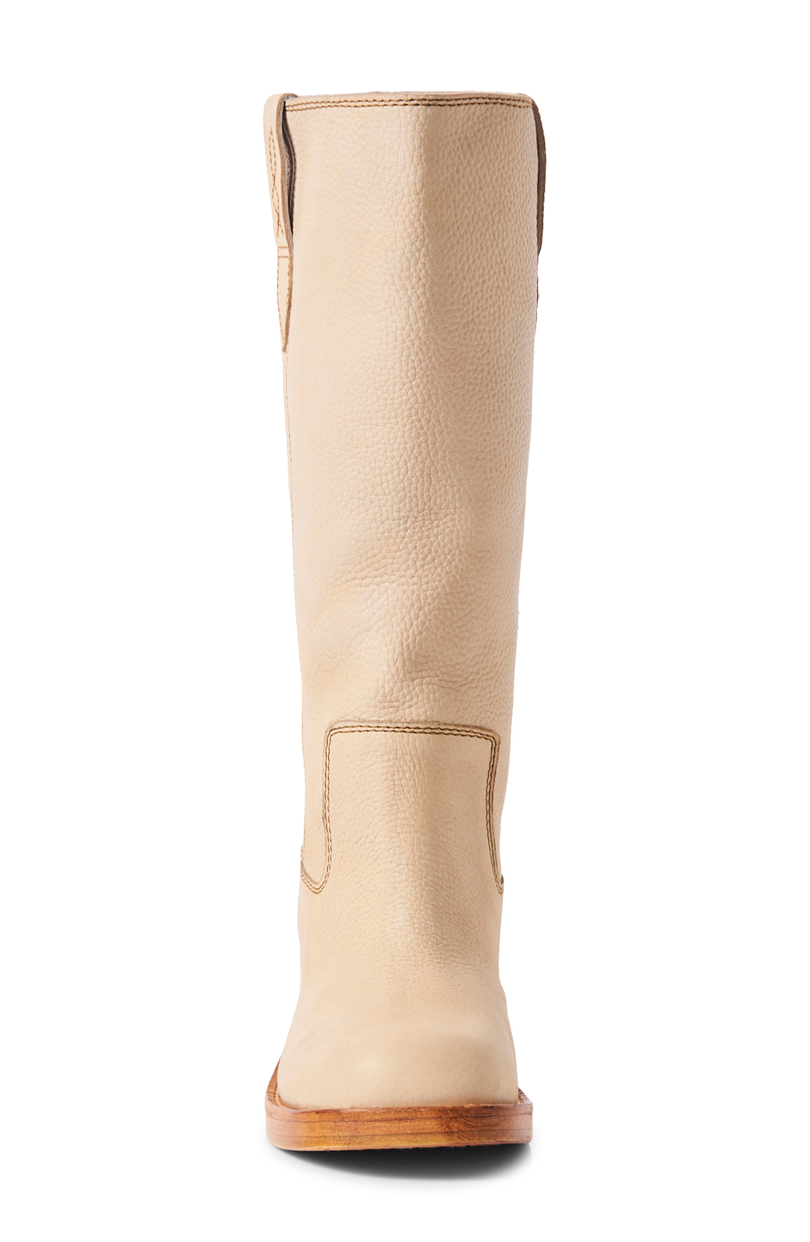 Blaze Block Heel Boot, Alternate, color, PARCHMENT LEATHER
