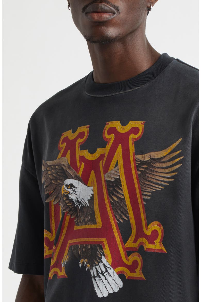 MA Eagle Oversize Cotton Graphic T-Shirt, Alternate, color, BLACK