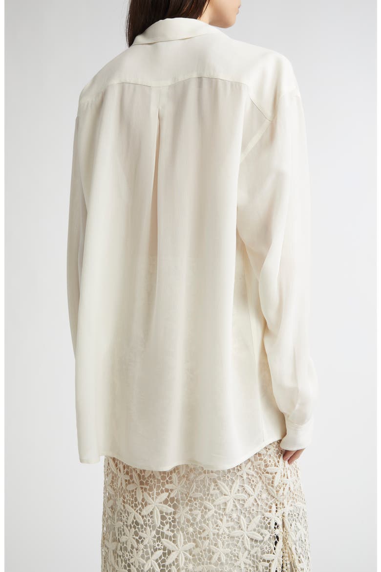 Classic Crepe Button-Up Shirt, Alternate, color, MILK