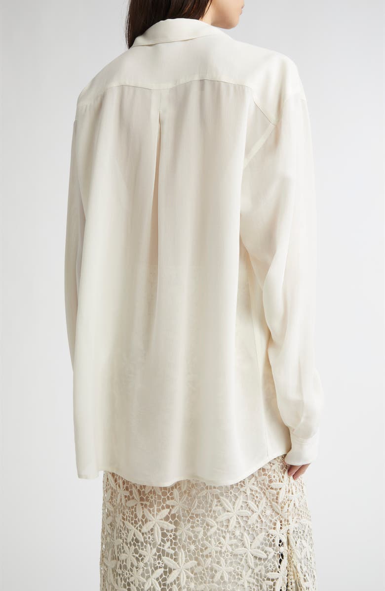 TOTEME Classic Crepe Button-Up Shirt, Alternate, color, Milk