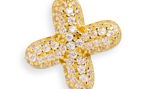 Argento Vivo Sterling Silver Cubic Zirconia Bubble Inital Pendant Necklace In Gold