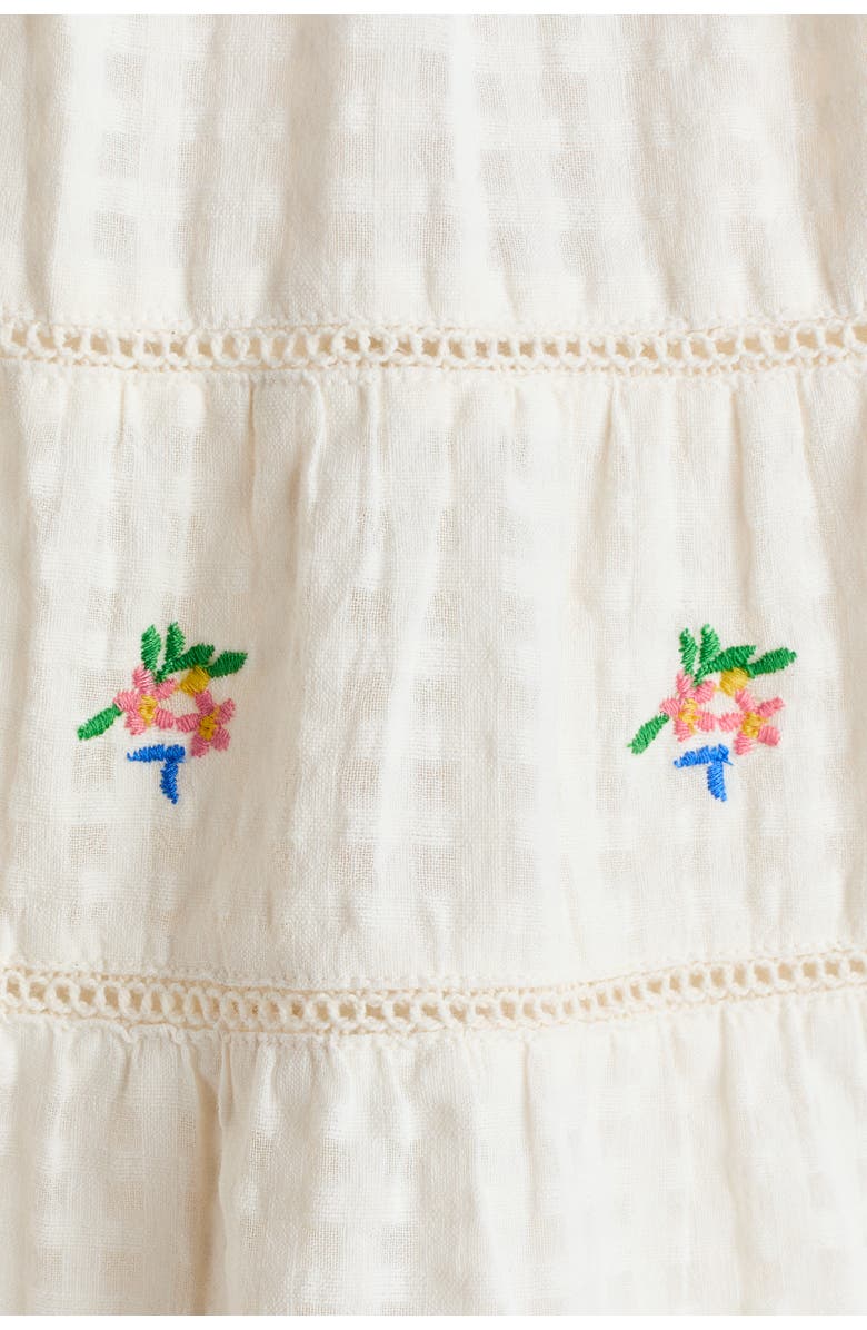 H&M Embroidered Cotton Skirt, Alternate, color, Cream/Flowers