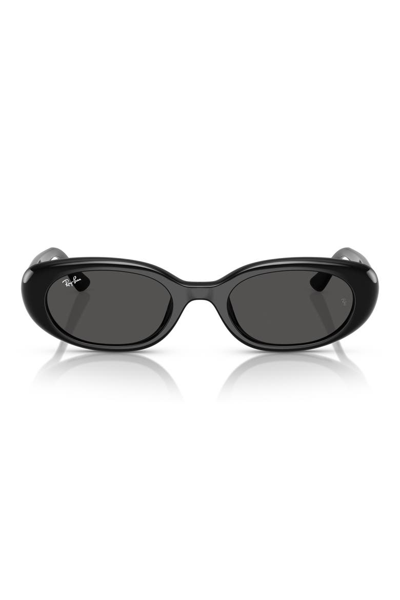 53mm Pillow Oval Sunglasses, Main, color, BLACK