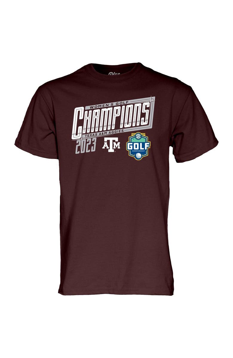 BLUE 84 Maroon Texas A&M Aggies 2023 SEC Women's Golf Champions T-Shirt, Alternate, color, 