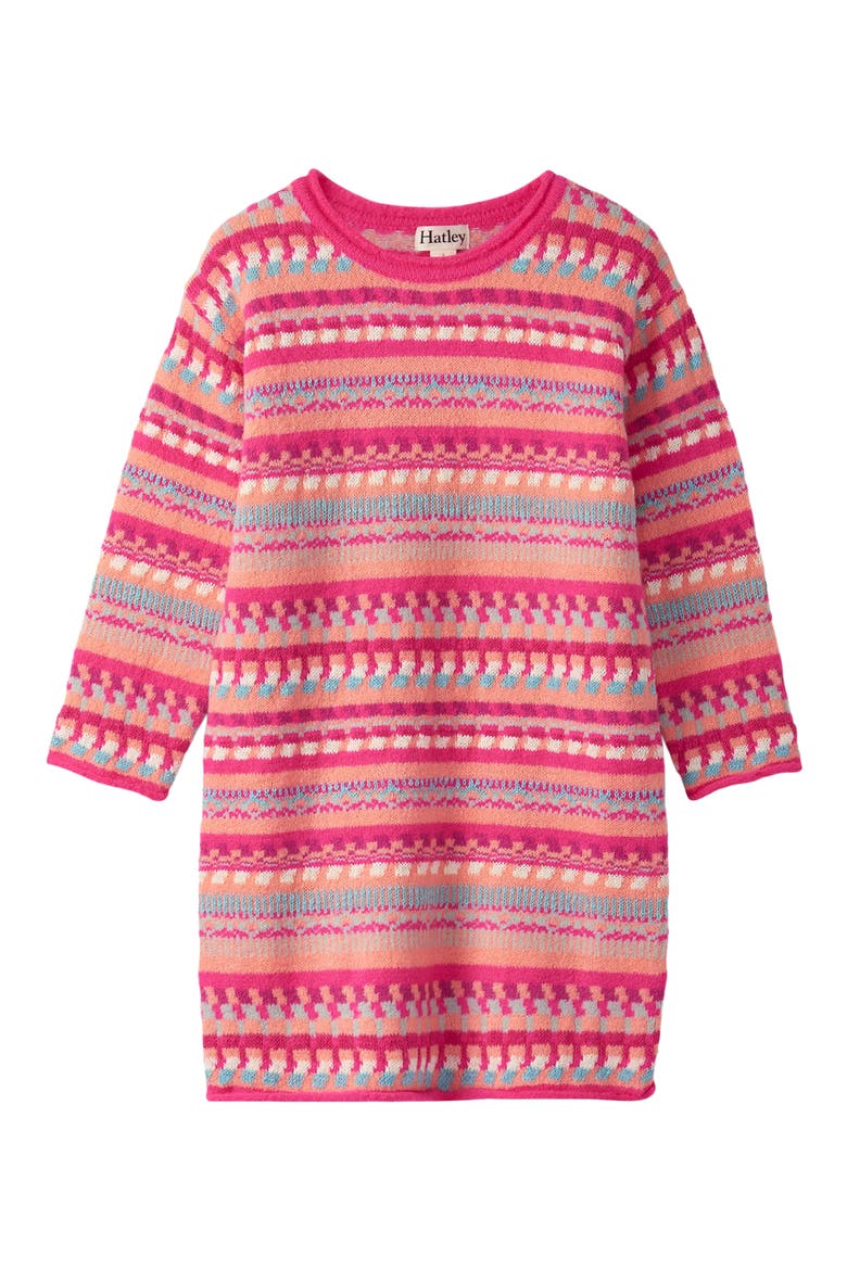 Kids' Sunset Stripe Sweater Dress, Main, color, SUNSET PATTERN