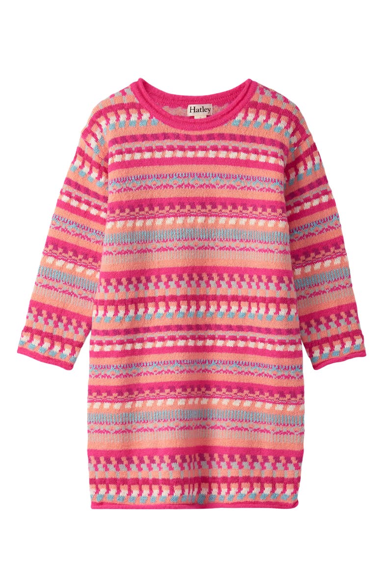 Hatley Kids' Sunset Stripe Sweater Dress, Main, color, Sunset Pattern
