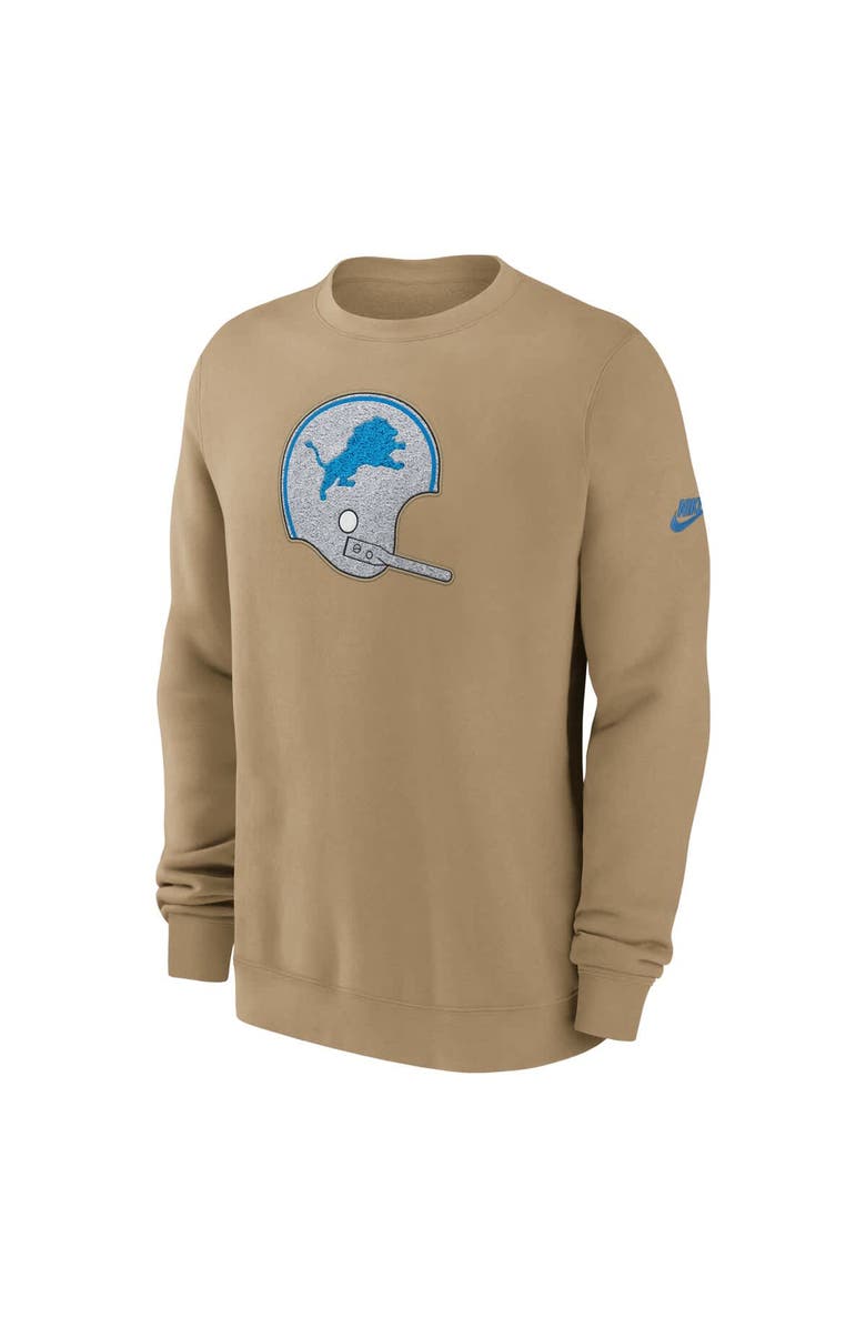 Nike Men's Nike Tan Detroit Lions Swing Pass Rewind Club Pullover Sweatshirt, Alternate, color, Tan