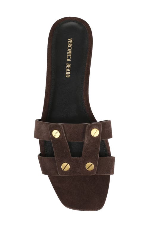 Veronica Beard Via Suede Slides In Brown