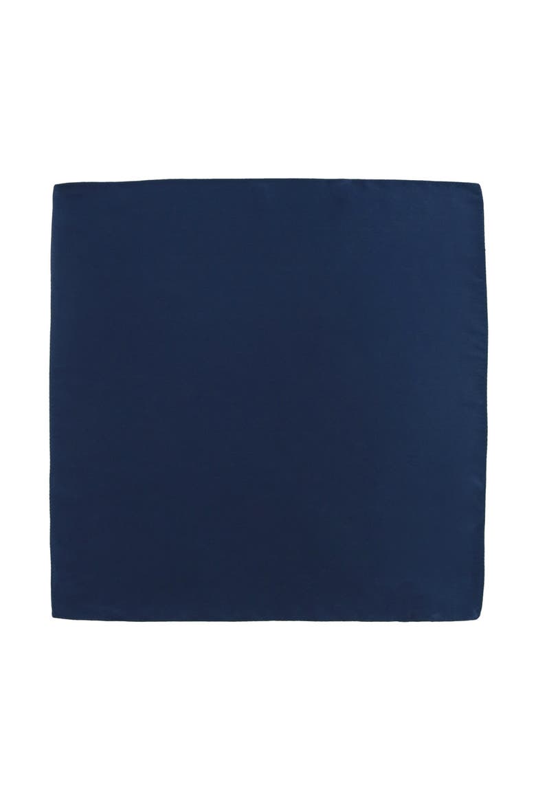 Sutton Solid Color 13 Inch Silk Pocket Square, Alternate, color, Navy