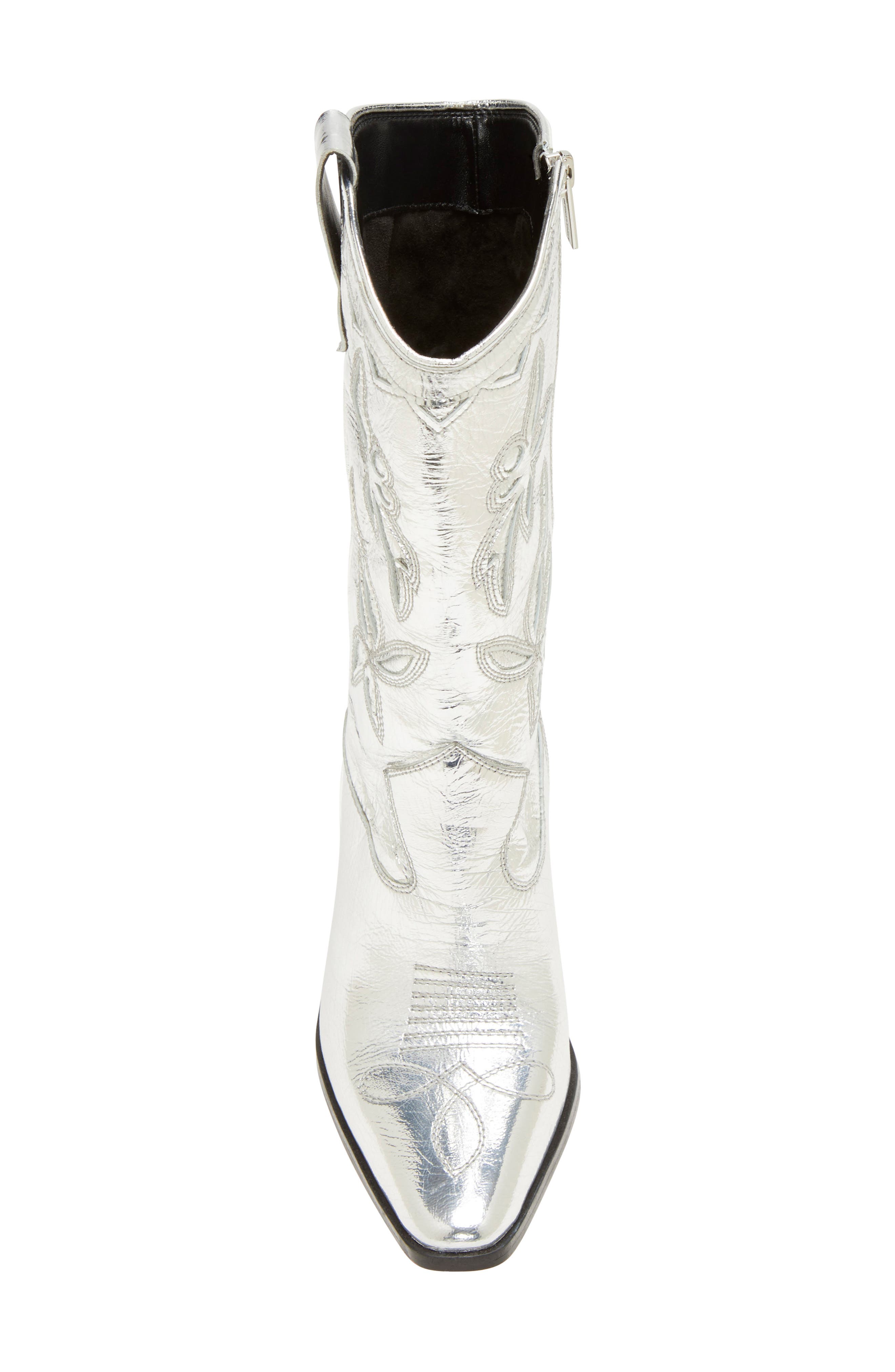 Vince Camuto Alisah Square Toe Western Boot, Alternate, color, Silver