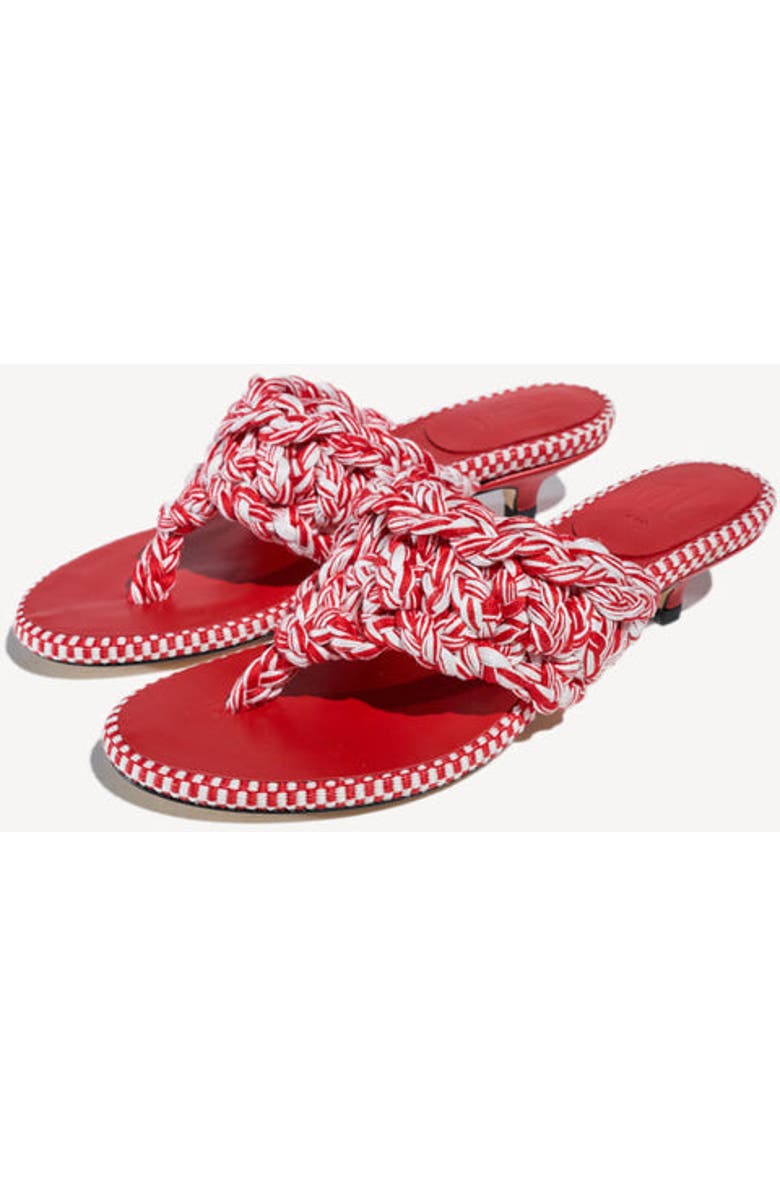Amambaih Leandra Thong Mules, Alternate, color, Ivory Red