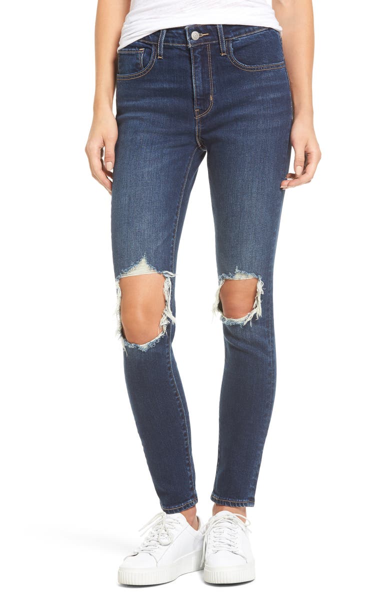 Levi's<sup>®</sup> 721 Ripped High Waist Skinny Jeans, Main, color,