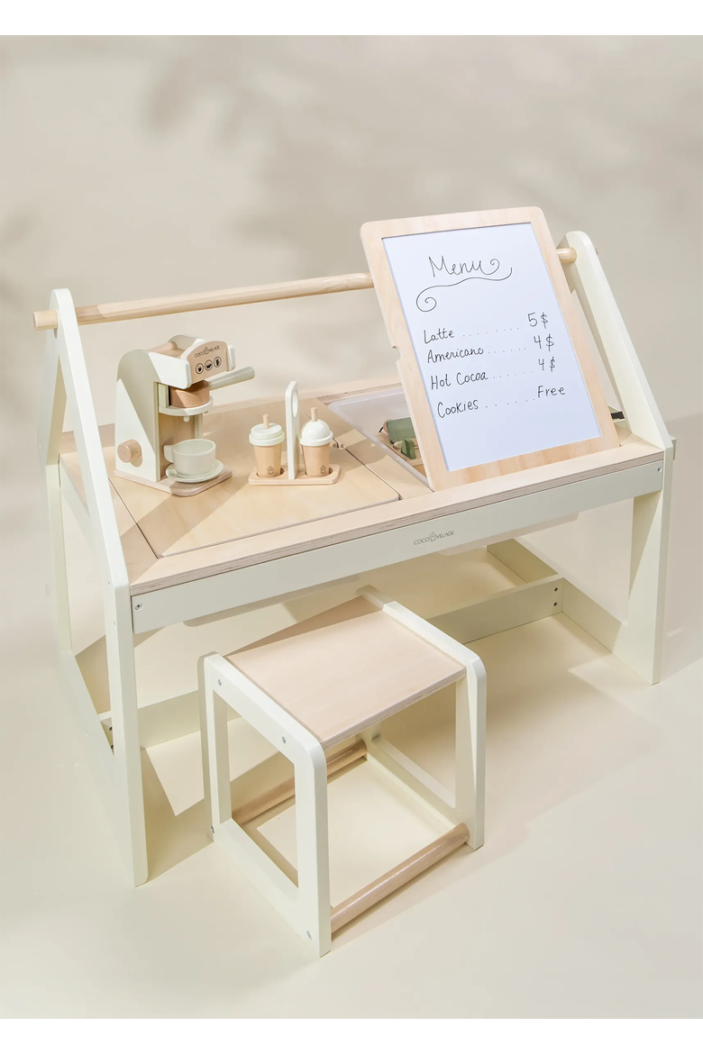 Multifunction Wooden Art & Sensory Table W/ Stools, Main, color, Natural Wood