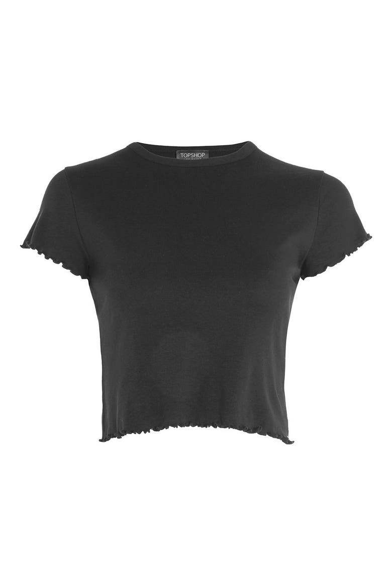 Lettuce Edge Crop Tee, Alternate, color, BLACK
