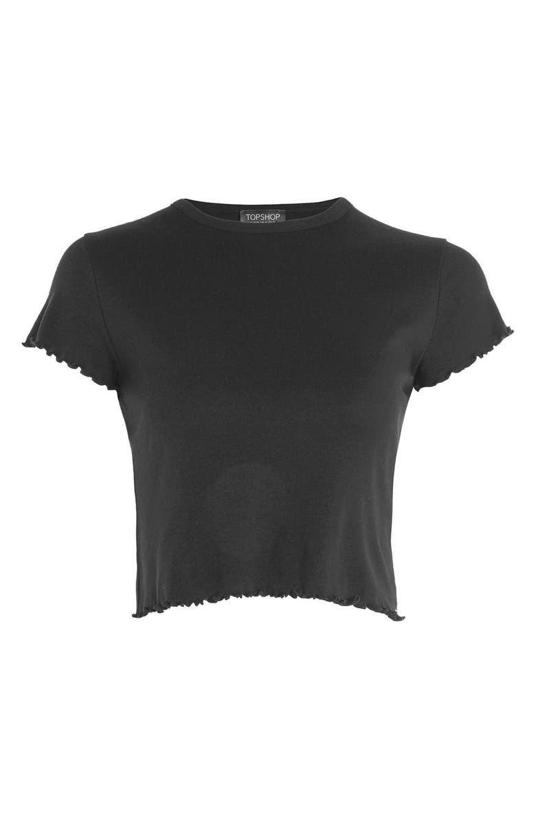 Topshop Lettuce Edge Crop Tee, Alternate, color, 