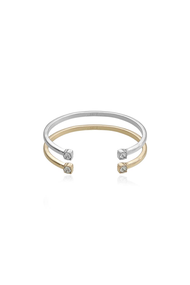 Mixed Metal Set of 2 Bangle Bracelets, Main, color, MIXED METAL