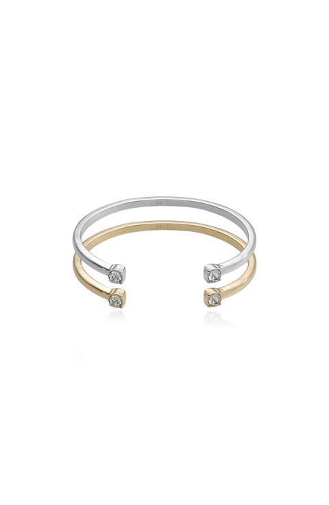 Mixed Metal Set of 2 Bangle Bracelets