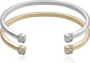 Ettika Mixed Metal Set of 2 Bangle Bracelets