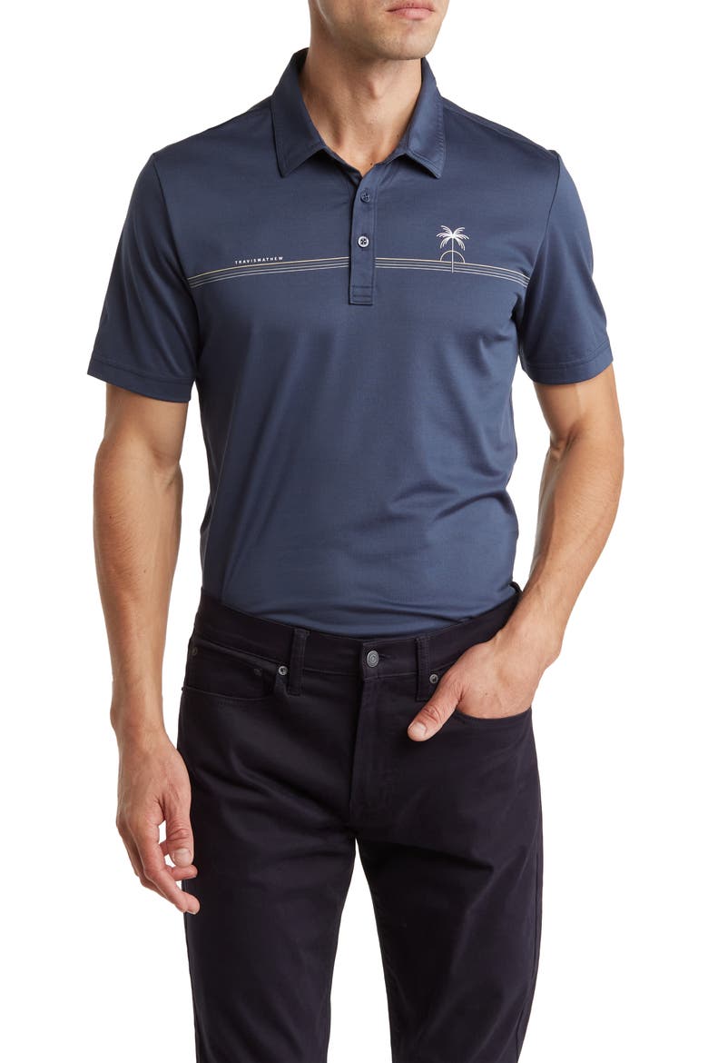 Luna Sol Stripe Polo, Main, color, DRESS BLUES