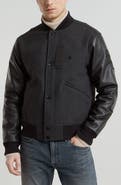 G-STAR Wool Blend & Leather Varsity Jacket