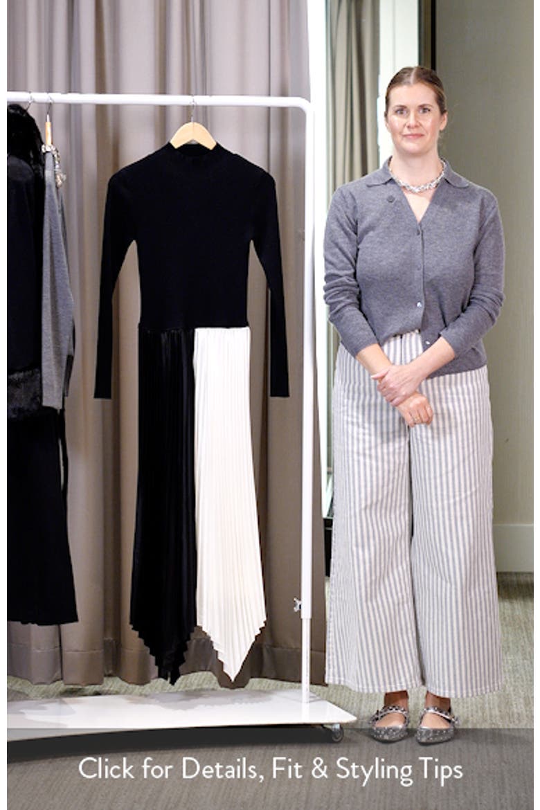 The Elsa Long Sleeve Mixed Media Midi Dress video