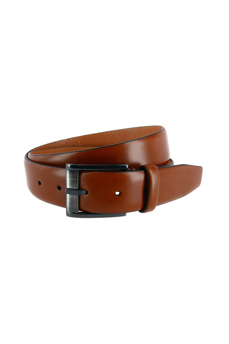 Cameron 35mm Burnished Leather Dress Belt, Main, color, Tan