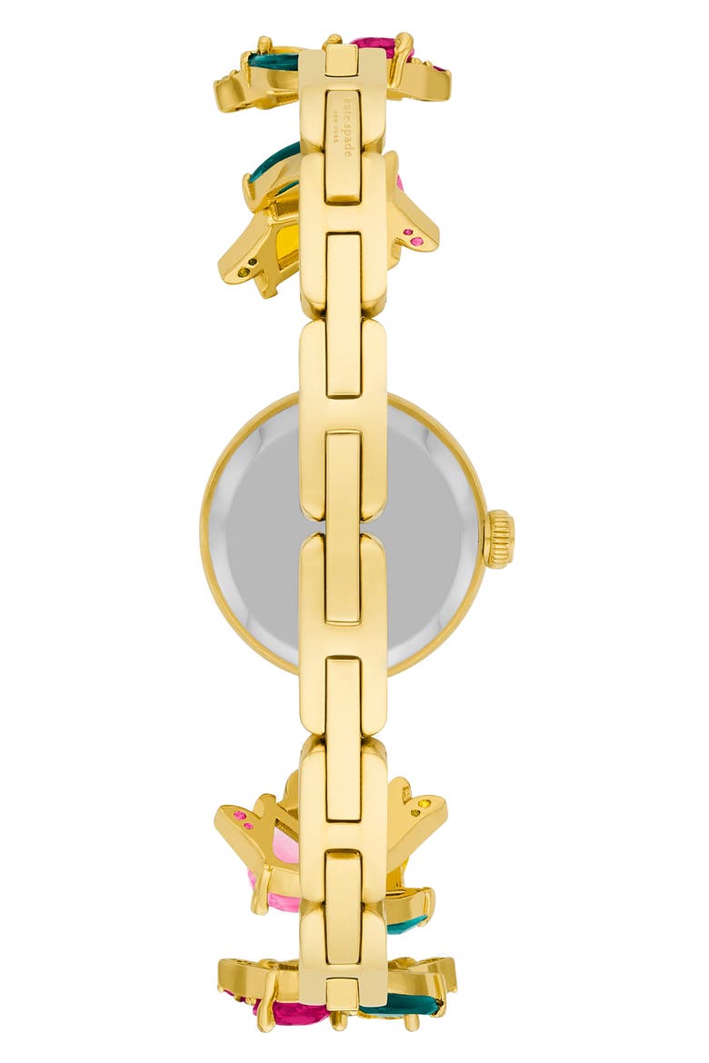 monroe tulip crystal strap watch, 24mm, Alternate, color, GOLD / FLORAL