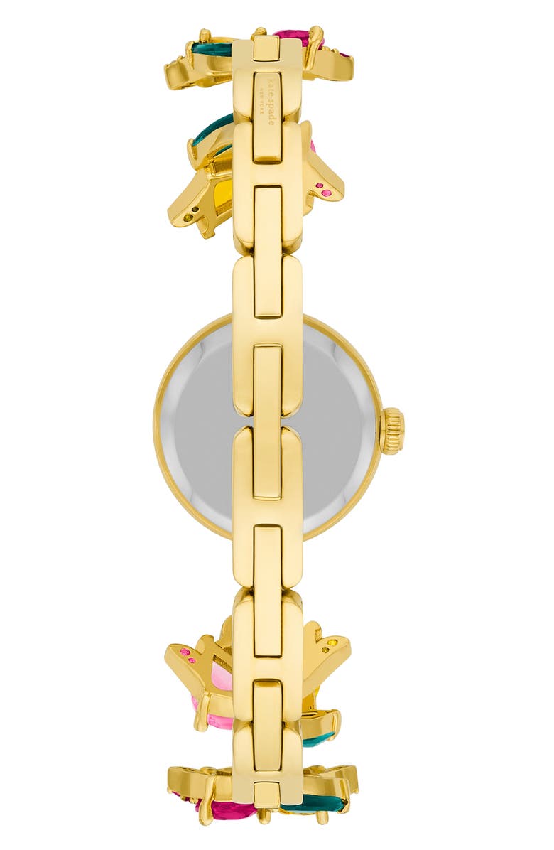 Kate Spade New York monroe tulip crystal strap watch, 24mm, Alternate, color, Gold / Floral
