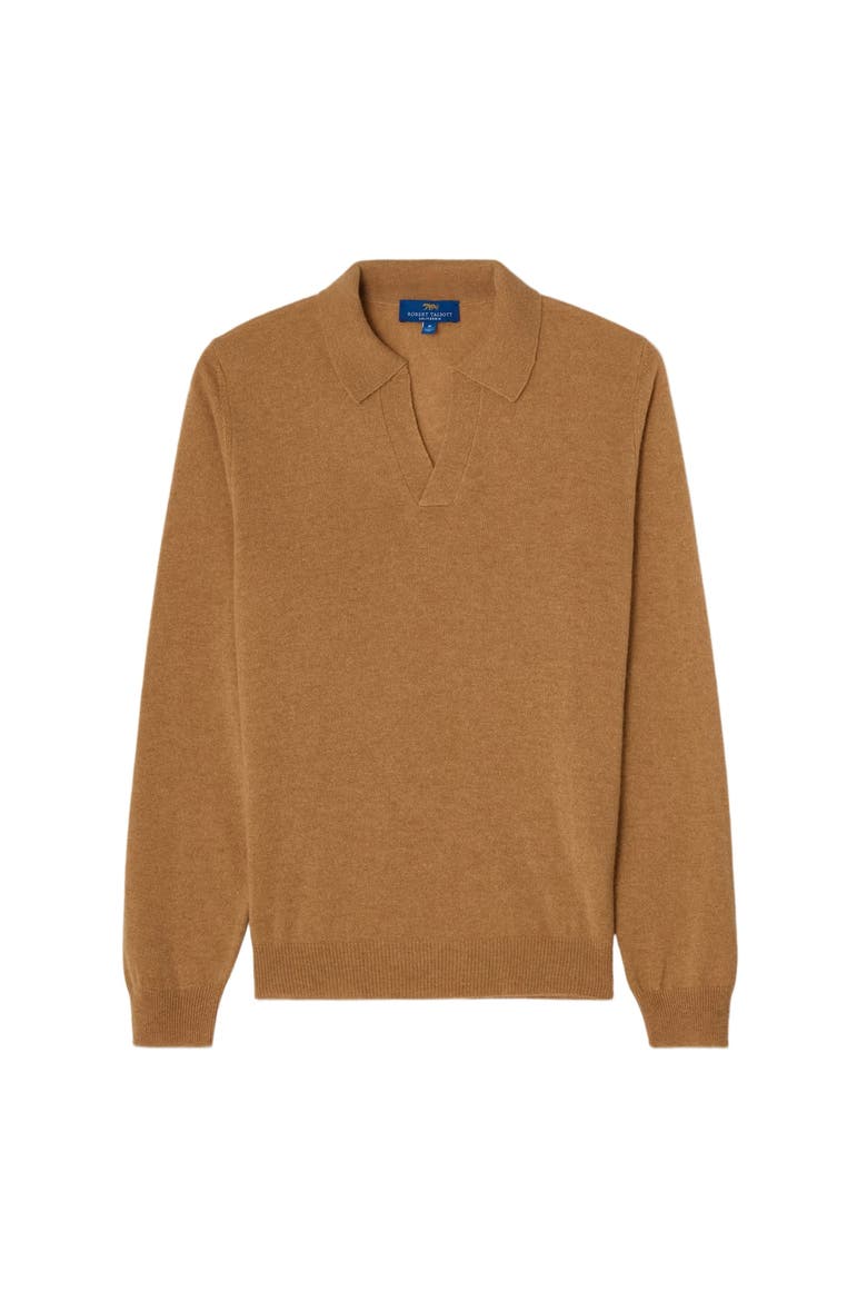 Parsons Johnny Collar Sweater, Main, color, Camel