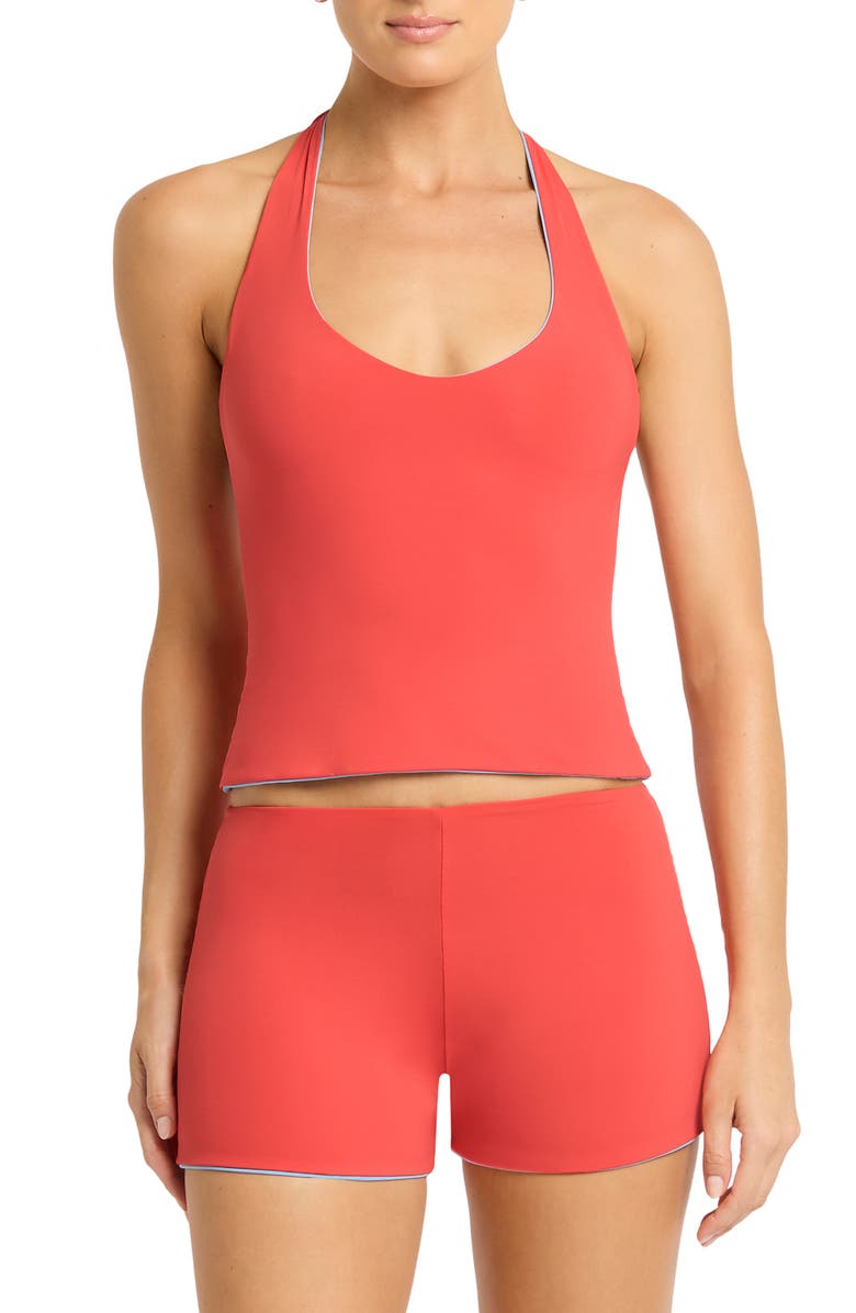 bond-eye Cora Reversible Cover-Up Shorts, Alternate, color, Clay/ Airy Blue