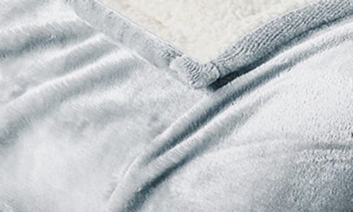 Woven & Weft Faux Shearling Fleece Throw Blanket In Gray