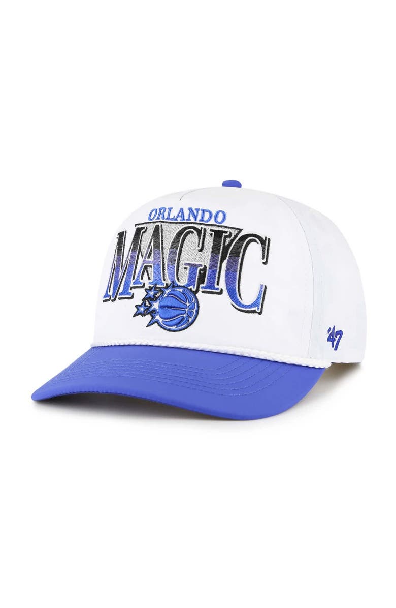 '47 Men's '47 White/Blue Orlando Magic Tribute Two-Tone Hitch Adjustable Hat, Main, color,