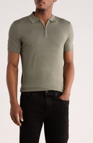 DENIM AND FLOWER Quarter Zip Polo Sweater